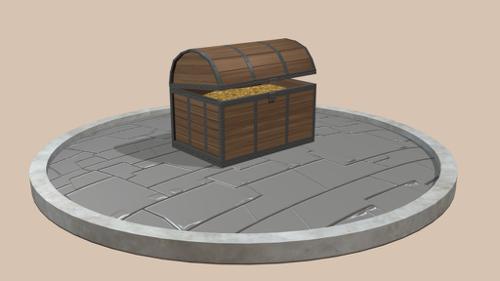 Wooden Chest LowPoly preview image